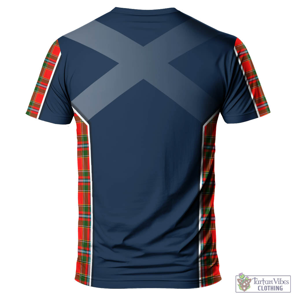 Tartan Vibes Clothing Drummond of Perth Tartan T-Shirt with Family Crest and Scottish Thistle Vibes Sport Style