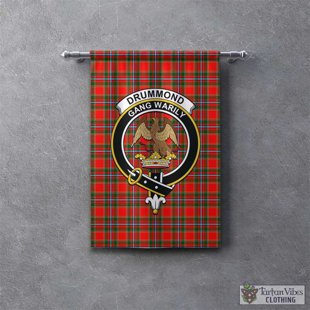 Tartan Vibes Clothing Drummond of Perth Tartan Gonfalon, Tartan Banner with Family Crest