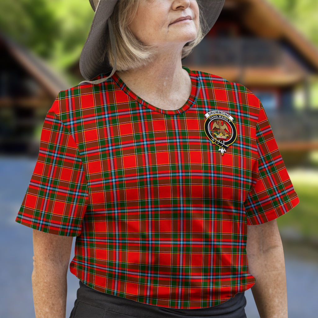 Drummond of Perth Tartan T-Shirt with Family Crest - Tartan Vibes Clothing