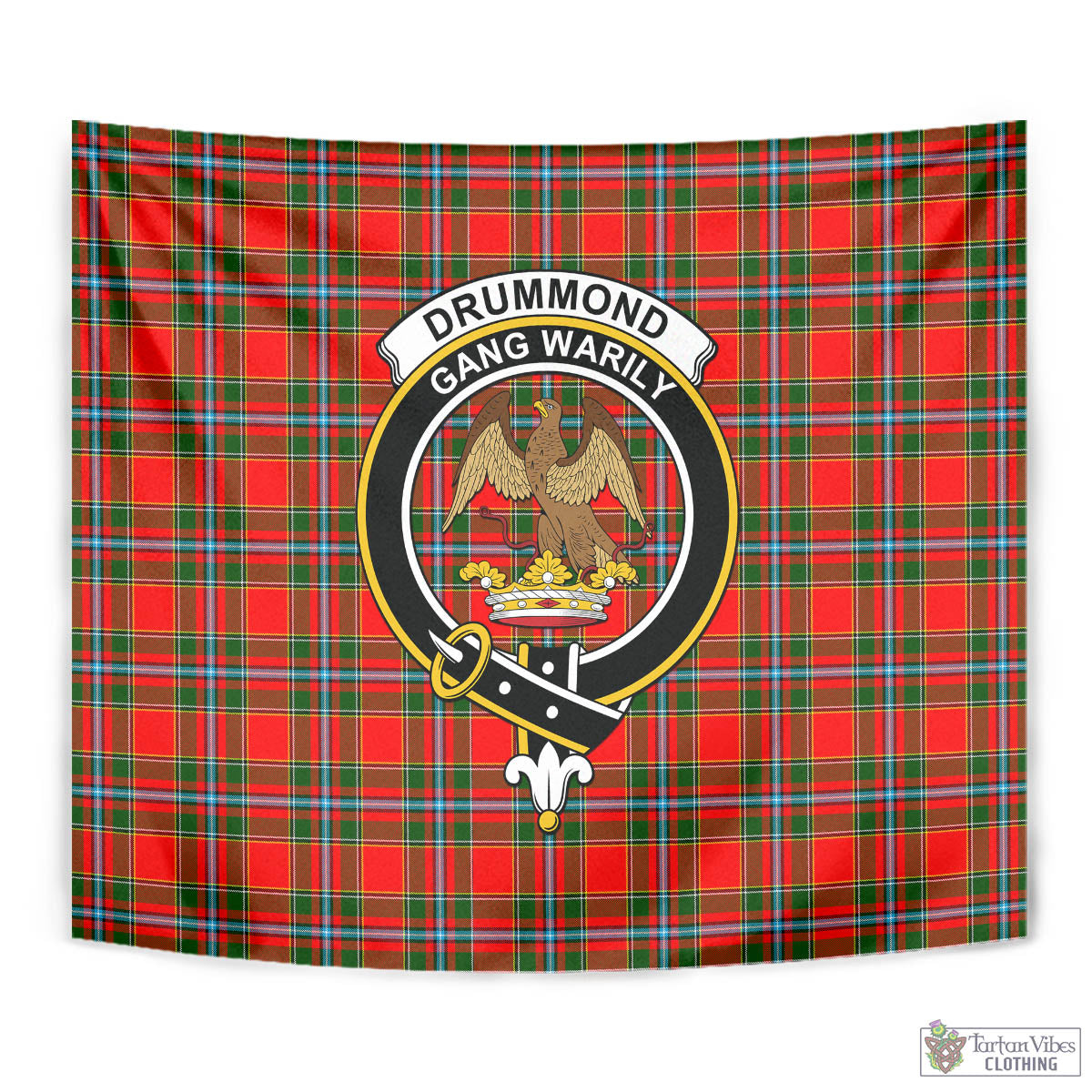 Tartan Vibes Clothing Drummond of Perth Tartan Tapestry Wall Hanging and Home Decor for Room with Family Crest