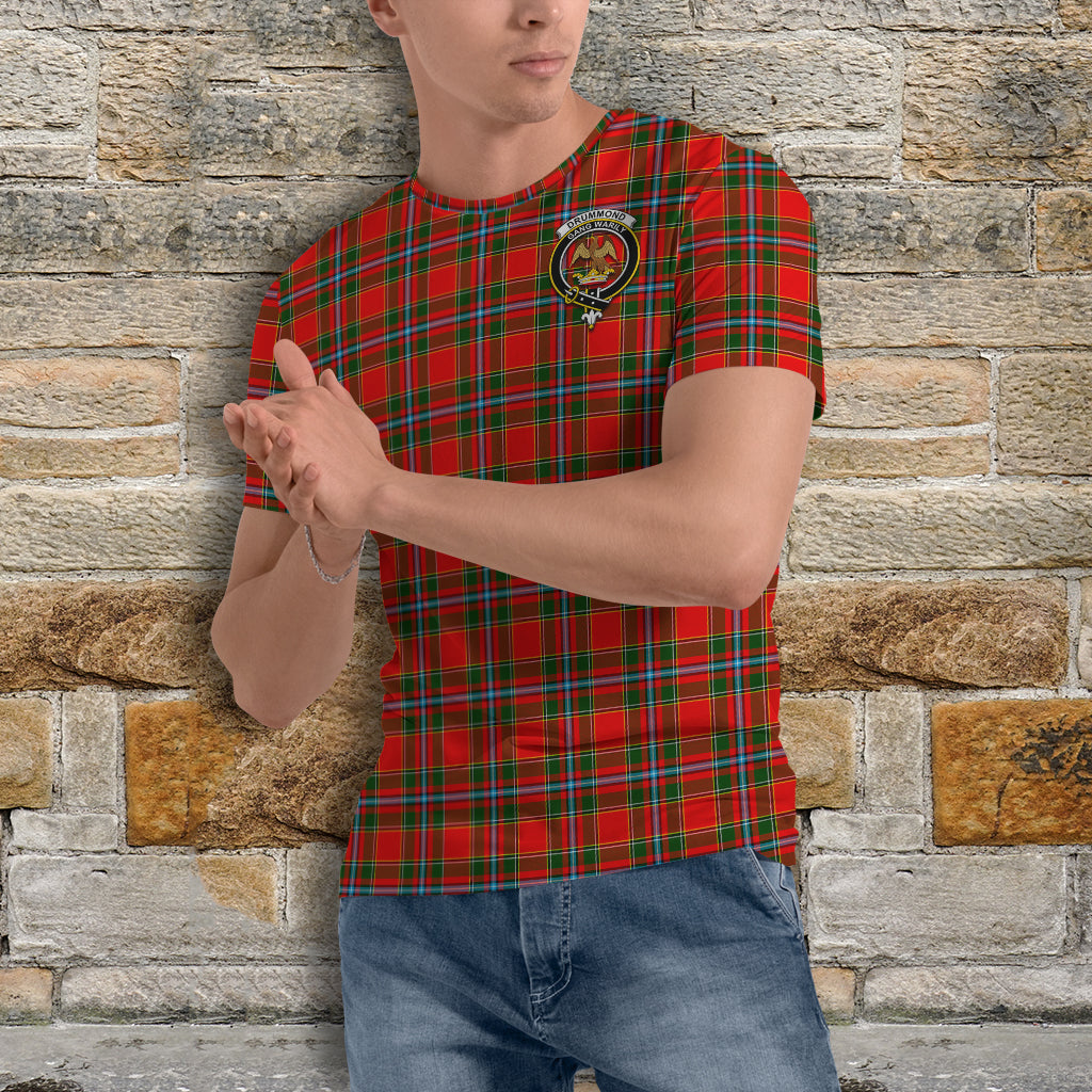 Drummond of Perth Tartan T-Shirt with Family Crest - Tartan Vibes Clothing