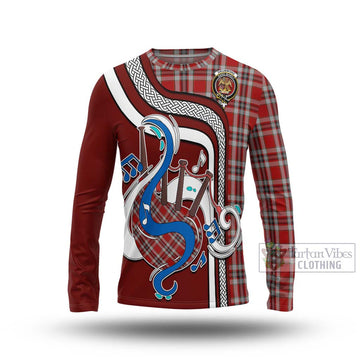 Drummond of Perth Dress Tartan Long Sleeve T-Shirt with Epic Bagpipe Style