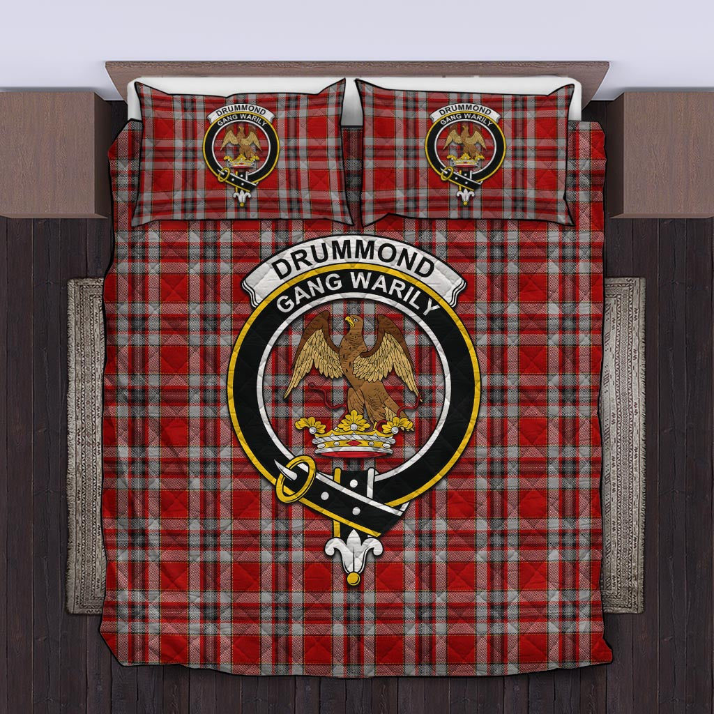 Drummond of Perth Dress Tartan Quilt Bed Set with Family Crest Twin - Tartan Vibes Clothing