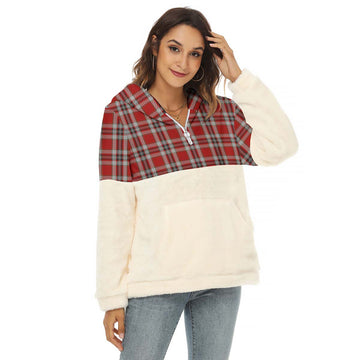 Drummond of Perth Dress Tartan Women's Borg Fleece Hoodie With Half Zip