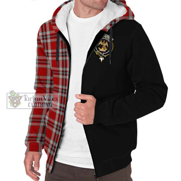 Drummond of Perth Dress Tartan Sherpa Hoodie with Family Crest and Half Of Me Style