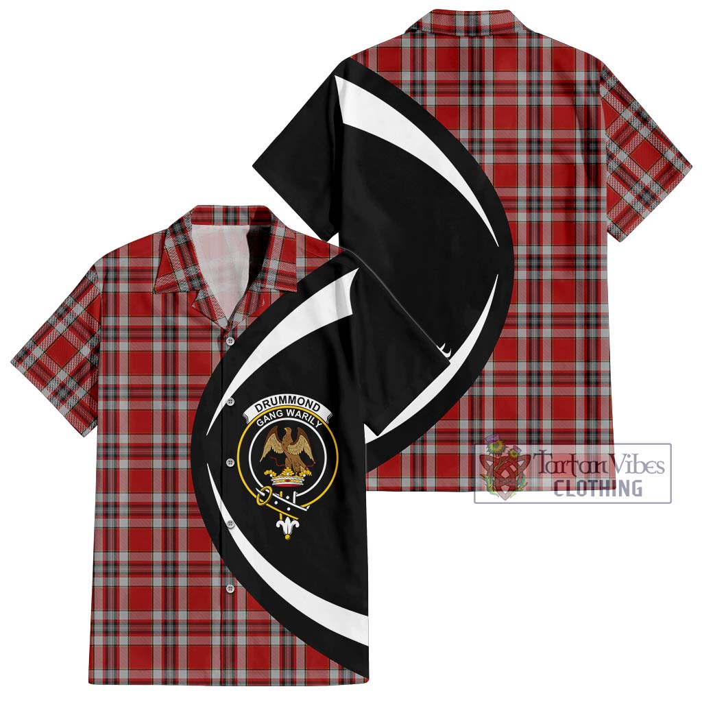 Drummond of Perth Dress Tartan Short Sleeve Button Up with Family Crest Circle Style Kid - Tartan Vibes Clothing