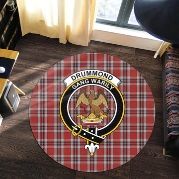 Drummond of Perth Dress Tartan Round Rug with Family Crest