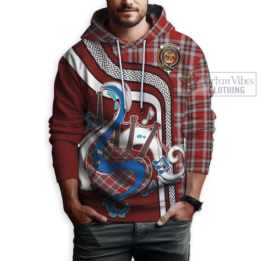 Drummond of Perth Dress Tartan Hoodie with Epic Bagpipe Style Zip Hoodie - Tartanvibesclothing Shop