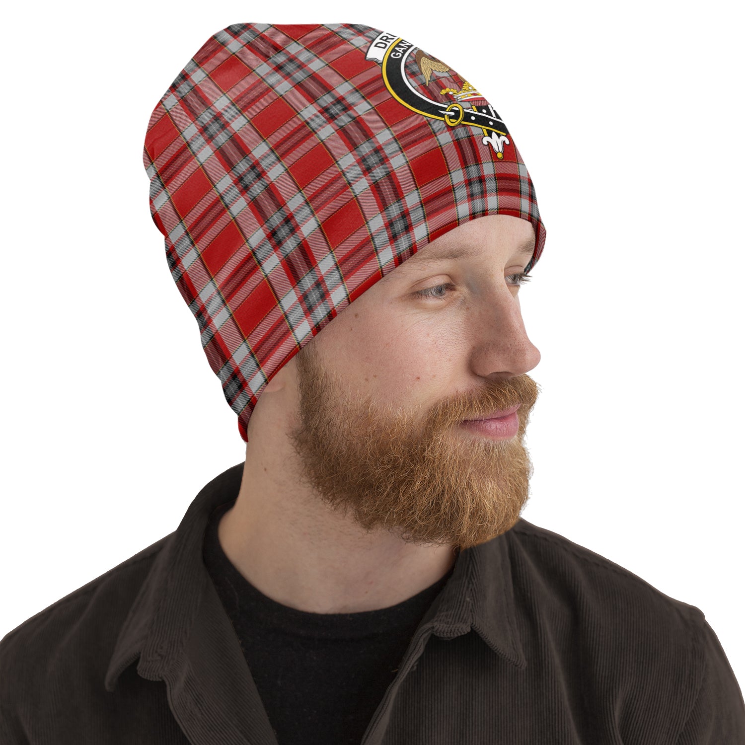 Drummond of Perth Dress Tartan Beanies Hat with Family Crest One Size 10.5*10.2 inches - Tartan Vibes Clothing