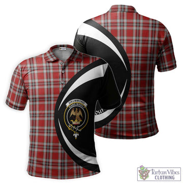 Drummond of Perth Dress Tartan Men's Polo Shirt with Family Crest Circle Style