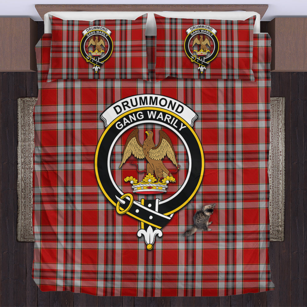 Drummond of Perth Dress Tartan Bedding Set with Family Crest US Bedding Set - Tartan Vibes Clothing