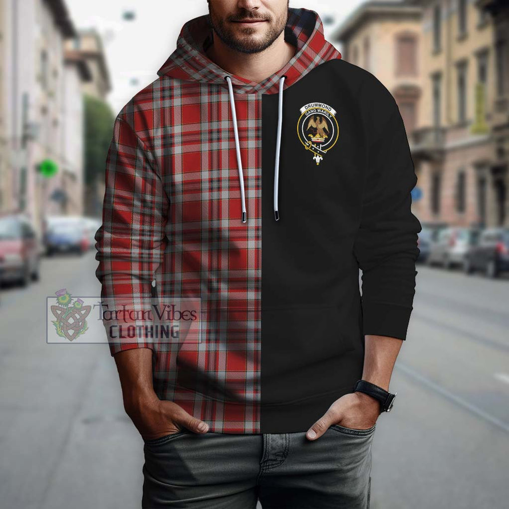 Drummond of Perth Dress Tartan Hoodie with Family Crest and Half Of Me Style Zip Hoodie - Tartanvibesclothing Shop