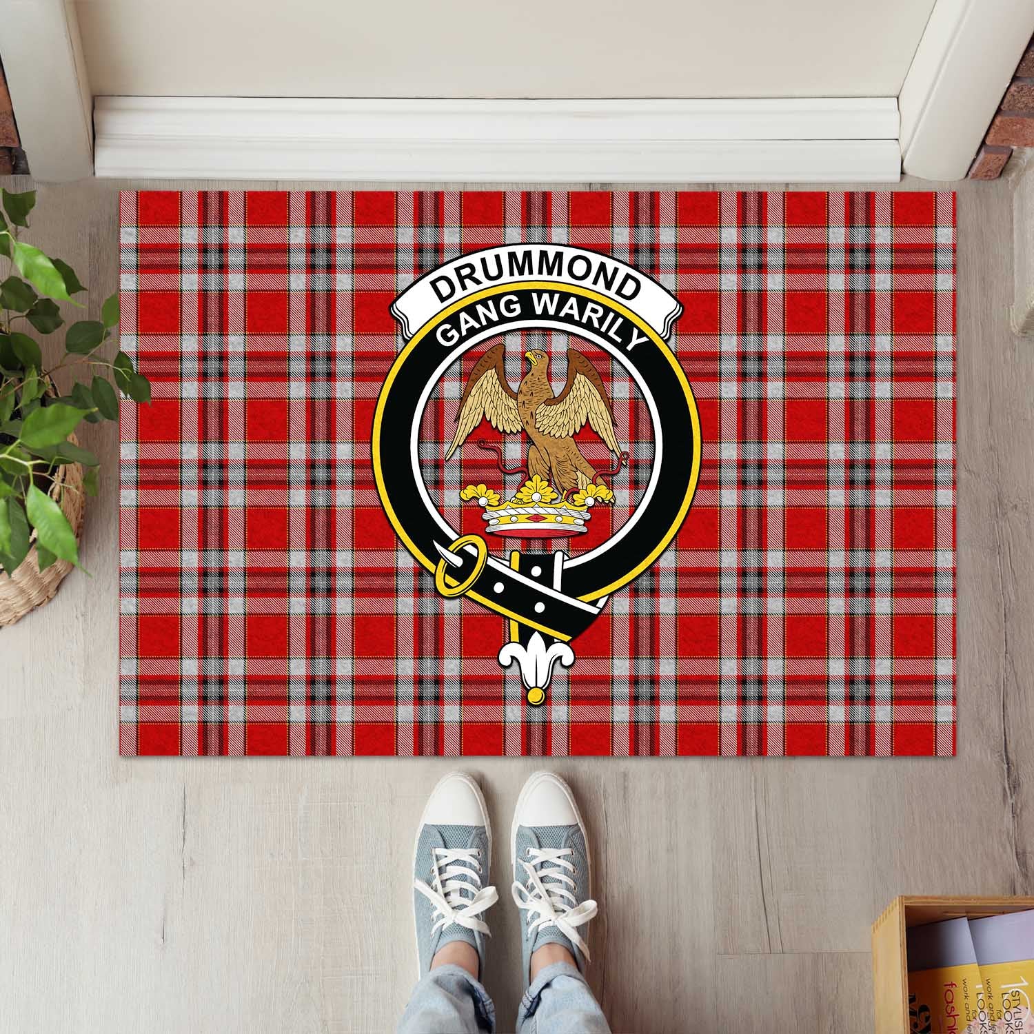 Drummond of Perth Dress Tartan Door Mat with Family Crest - Tartanvibesclothing