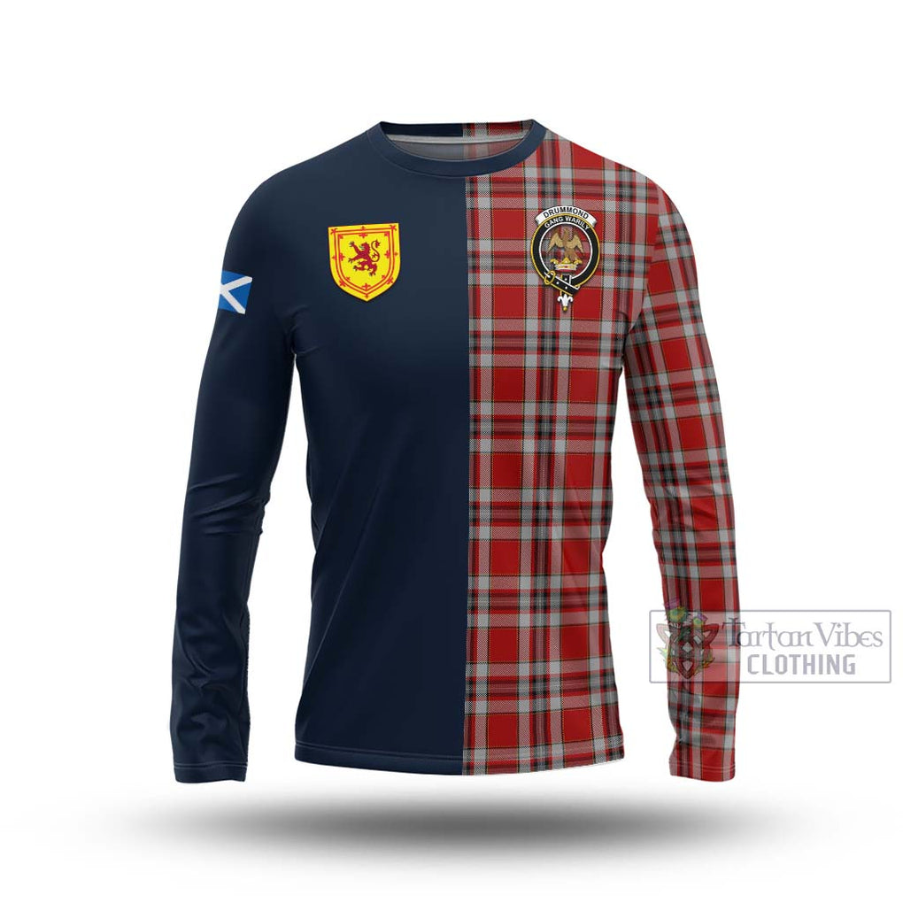 Tartan Vibes Clothing Drummond of Perth Dress Tartan Long Sleeve T-Shirt with Scottish Lion Royal Arm Half Style