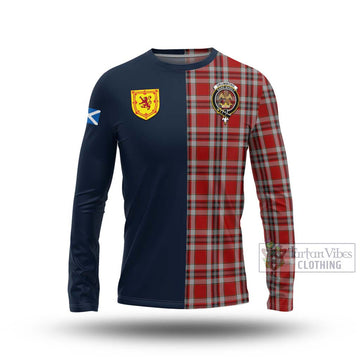 Drummond of Perth Dress Tartan Long Sleeve T-Shirt Alba with Scottish Lion Royal Arm Half Style