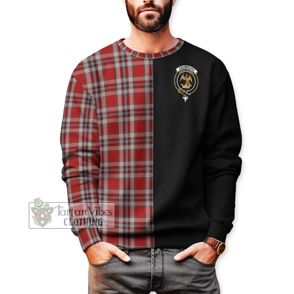 Drummond of Perth Dress Tartan Sweatshirt with Family Crest and Half Of Me Style Unisex - Tartanvibesclothing Shop