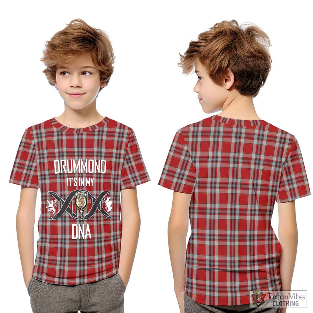 Drummond of Perth Dress Tartan Kid T-Shirt with Family Crest DNA In Me Style Youth XL Size14 - Tartanvibesclothing Shop