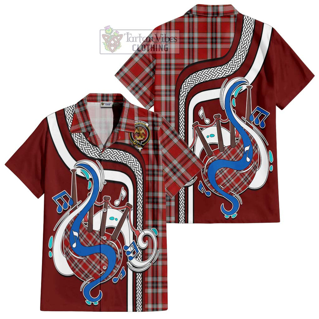 Drummond of Perth Dress Tartan Short Sleeve Button Shirt with Epic Bagpipe Style Kid - Tartanvibesclothing Shop