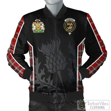 Drummond of Perth Dress Tartan Bomber Jacket with Family Crest and Scottish Thistle Vibes Sport Style