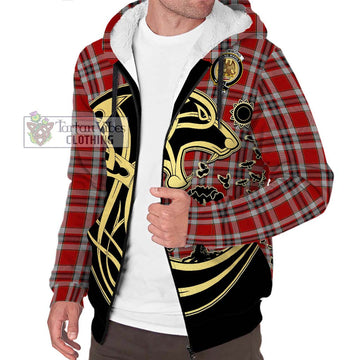 Drummond of Perth Dress Tartan Sherpa Hoodie with Family Crest Celtic Wolf Style