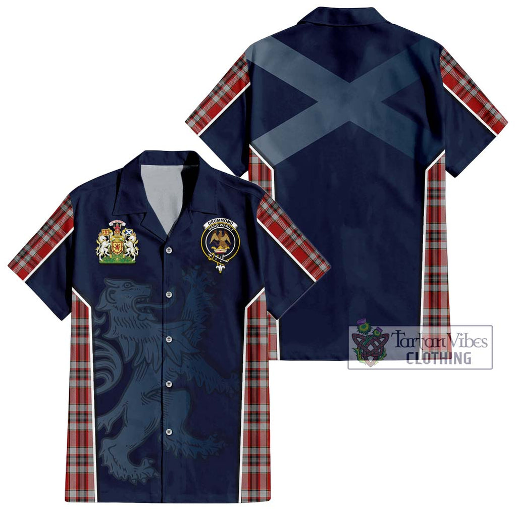 Drummond of Perth Dress Tartan Short Sleeve Button Shirt with Family Crest and Lion Rampant Vibes Sport Style Kid - Tartan Vibes Clothing