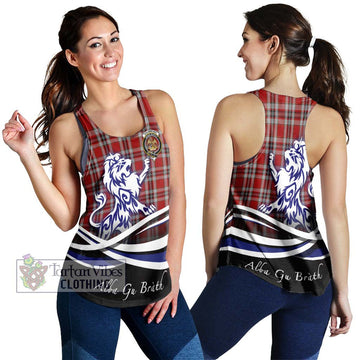 Drummond of Perth Dress Tartan Women's Racerback Tanks with Alba Gu Brath Regal Lion Emblem