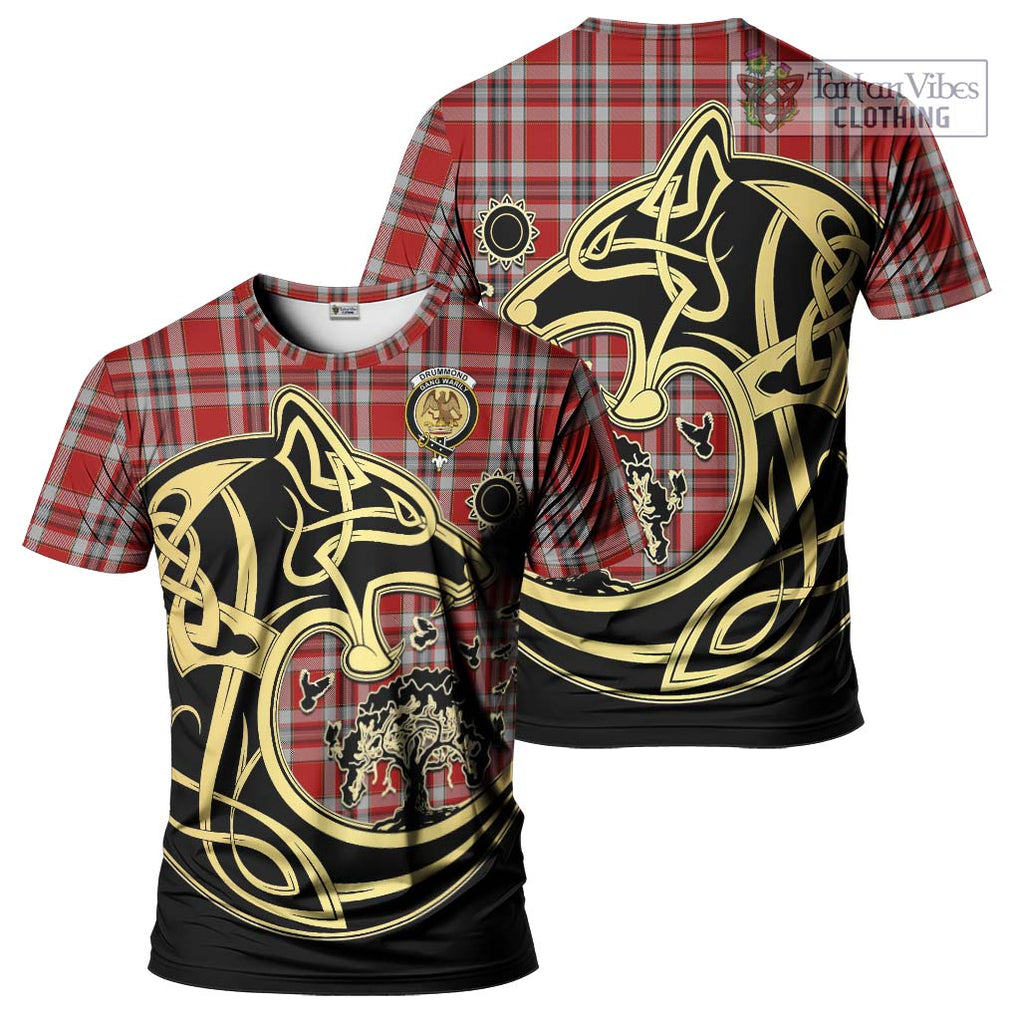 Drummond of Perth Dress Tartan T-Shirt with Family Crest Celtic Wolf Style Kid's Shirt - Tartan Vibes Clothing