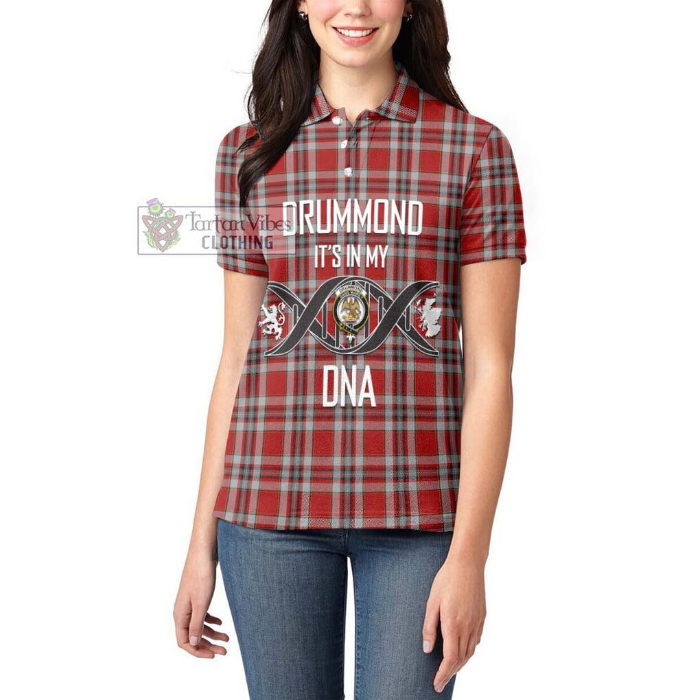 Drummond of Perth Dress Tartan Women's Polo Shirt with Family Crest DNA In Me Style Women - Tartanvibesclothing Shop