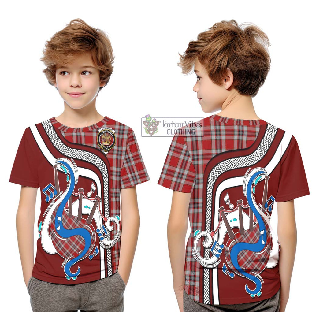 Tartan Vibes Clothing Drummond of Perth Dress Tartan Kid T-Shirt with Epic Bagpipe Style