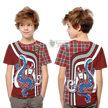 Drummond of Perth Dress Tartan Kid T-Shirt with Epic Bagpipe Style