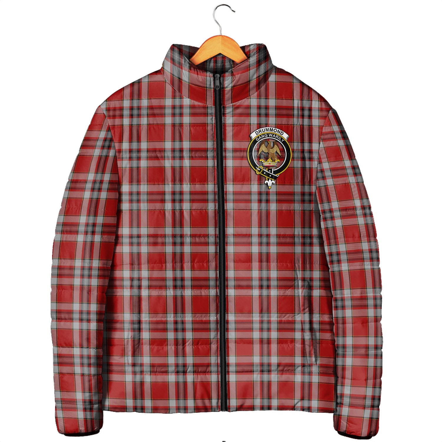 Drummond of Perth Dress Tartan Padded Jacket with Family Crest Men's Padded Jacket - Tartan Vibes Clothing