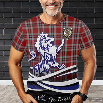 Drummond of Perth Dress Tartan T-Shirt with Alba Gu Brath Regal Lion Emblem