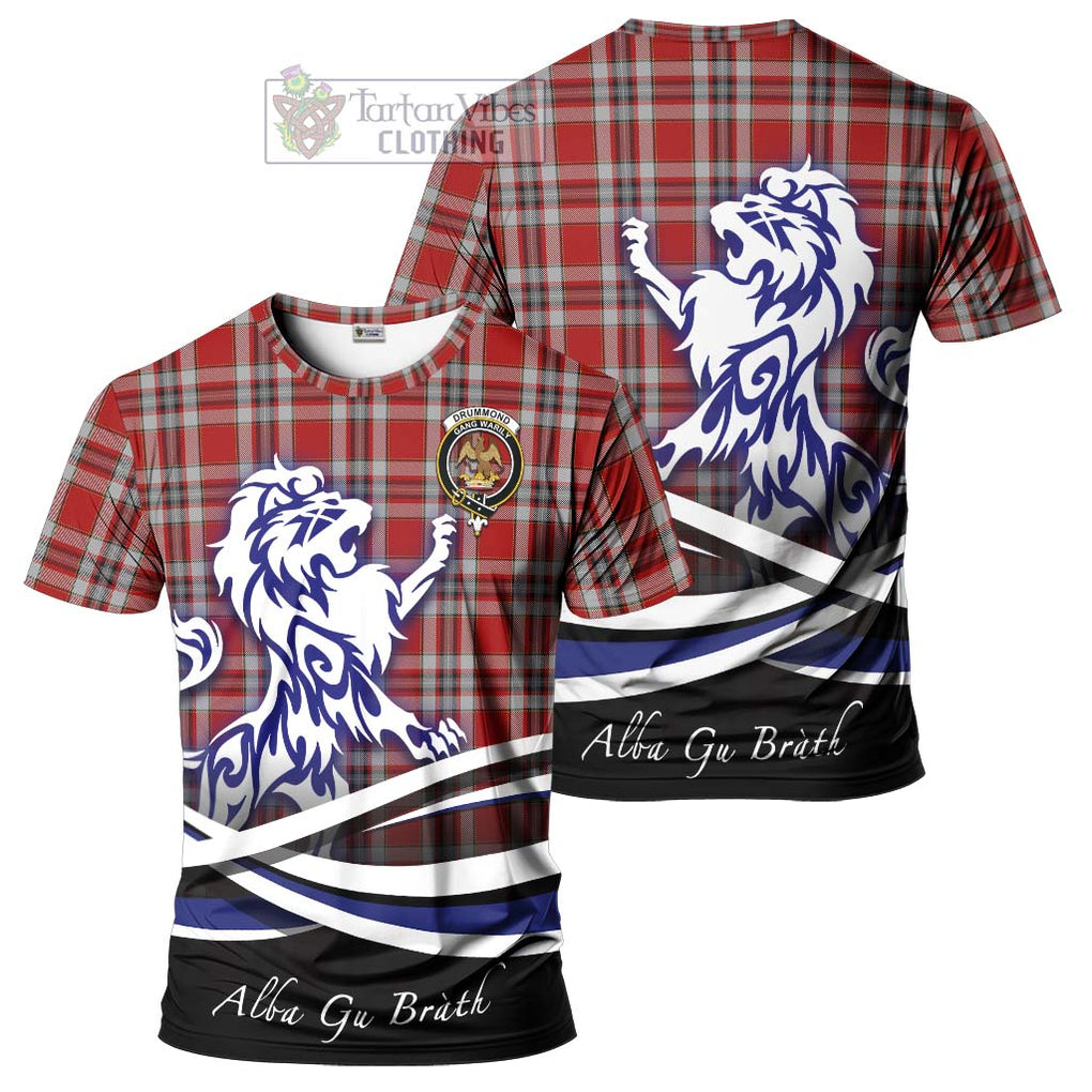 Tartan Vibes Clothing Drummond of Perth Dress Tartan Cotton T-shirt with Alba Gu Brath Regal Lion Emblem