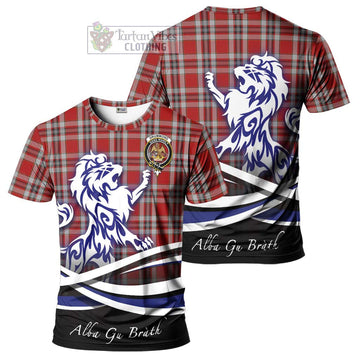 Drummond of Perth Dress Tartan Cotton T-shirt with Alba Gu Brath Regal Lion Emblem