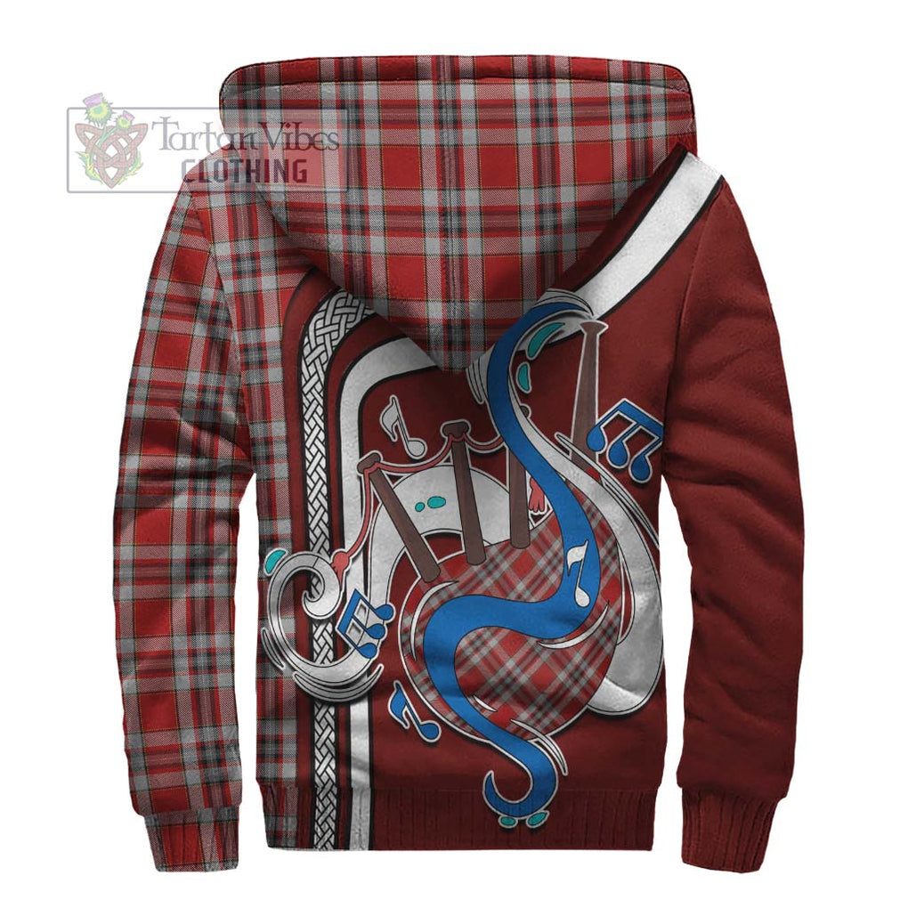 Drummond of Perth Dress Tartan Sherpa Hoodie with Epic Bagpipe Style - Tartanvibesclothing Shop