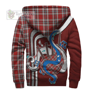 Drummond of Perth Dress Tartan Sherpa Hoodie with Epic Bagpipe Style