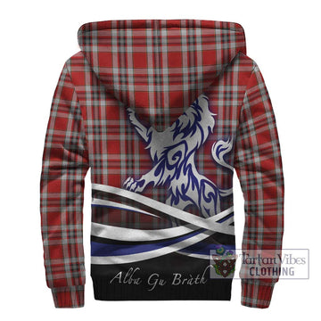 Drummond of Perth Dress Tartan Sherpa Hoodie with Alba Gu Brath Regal Lion Emblem