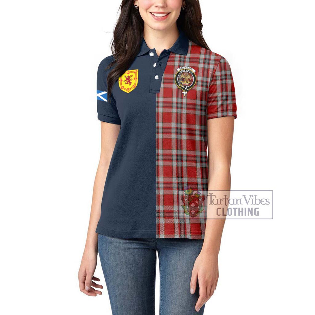 Tartan Vibes Clothing Drummond of Perth Dress Tartan Women's Polo Shirt with Scottish Lion Royal Arm Half Style