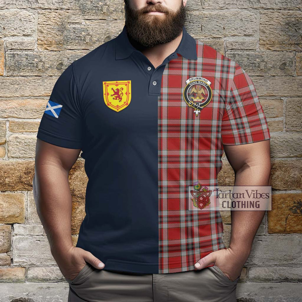 Tartan Vibes Clothing Drummond of Perth Dress Tartan Polo Shirt with Scottish Lion Royal Arm Half Style