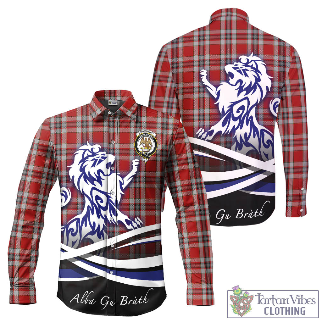 drummond-of-perth-dress-tartan-long-sleeve-button-up-shirt-with-alba-gu-brath-regal-lion-emblem