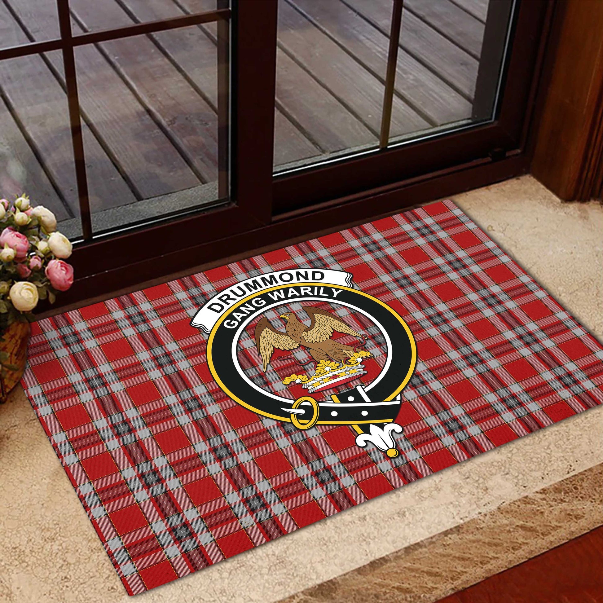 Drummond of Perth Dress Tartan Door Mat with Family Crest - Tartanvibesclothing