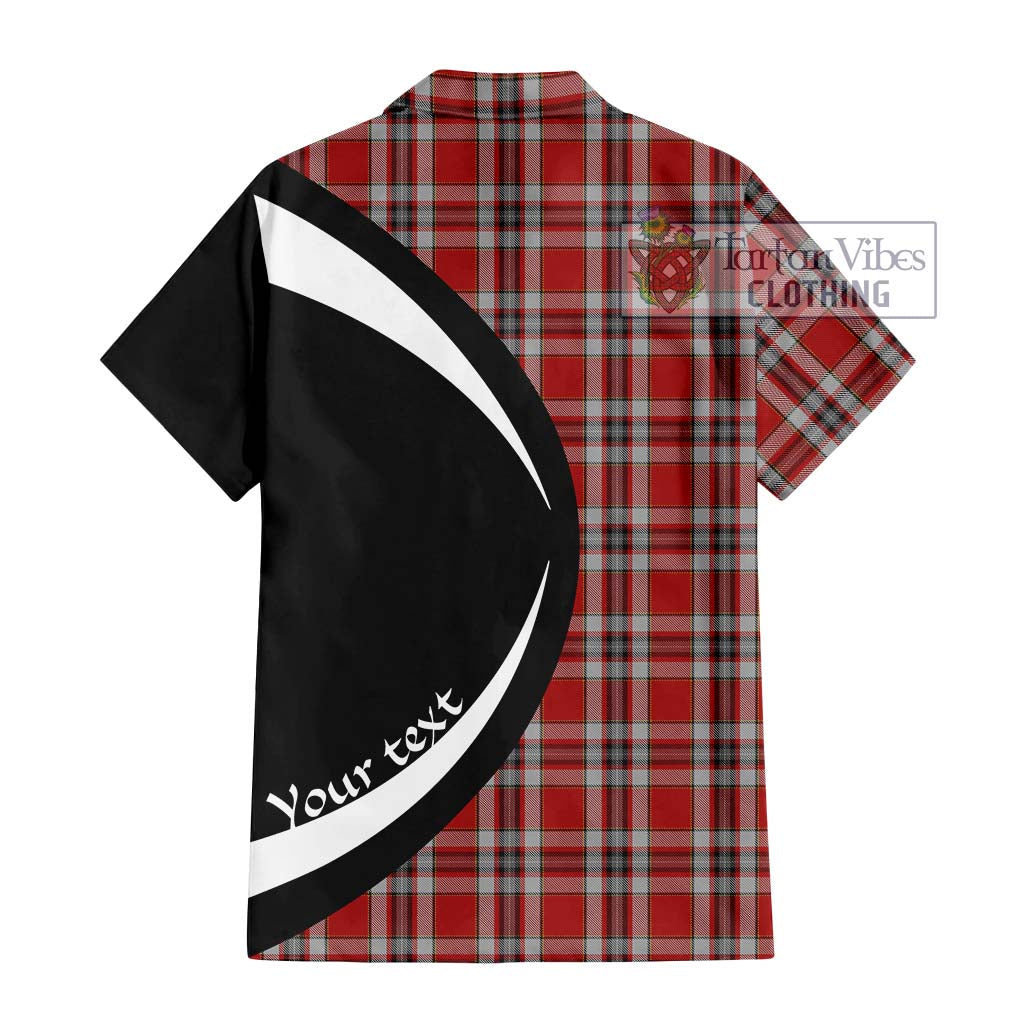 Drummond of Perth Dress Tartan Short Sleeve Button Up with Family Crest Circle Style - Tartan Vibes Clothing