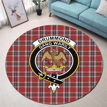 Drummond of Perth Dress Tartan Round Rug with Family Crest