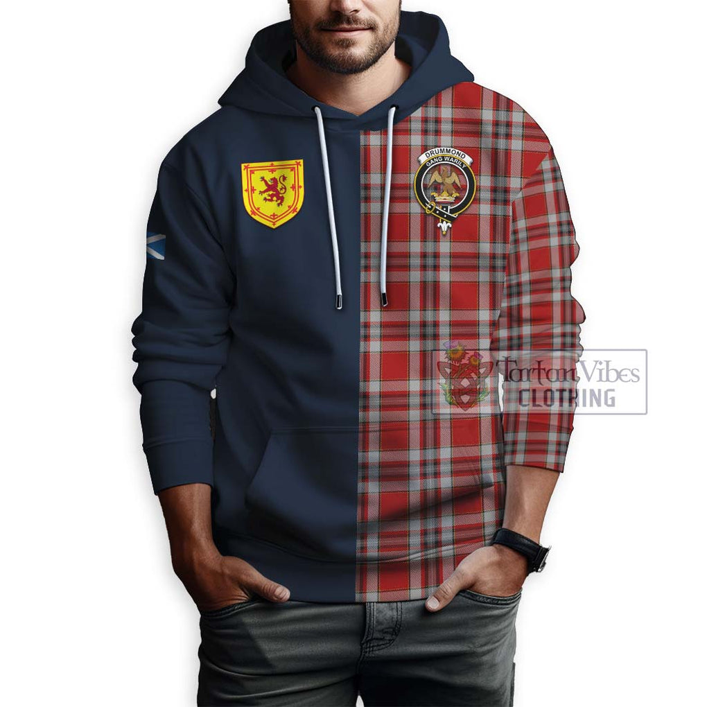 Tartan Vibes Clothing Drummond of Perth Dress Tartan Hoodie with Scottish Lion Royal Arm Half Style