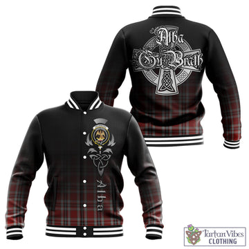 Drummond of Perth Dress Tartan Baseball Jacket Featuring Alba Gu Brath Family Crest Celtic Inspired