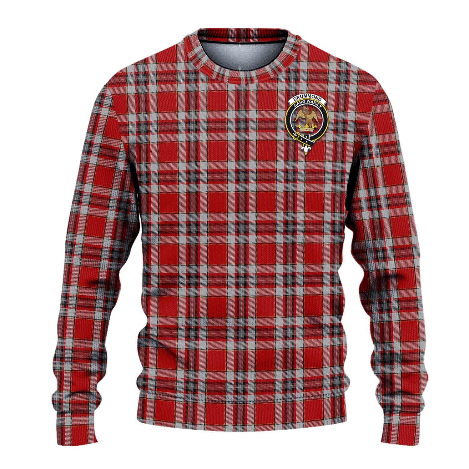 Drummond of Perth Dress Tartan Knitted Sweater with Family Crest - Tartanvibesclothing