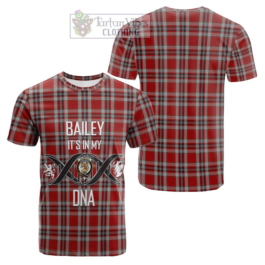 Tartan Vibes Clothing Drummond of Perth Dress Tartan Cotton T-shirt with Family Crest DNA In Me Style