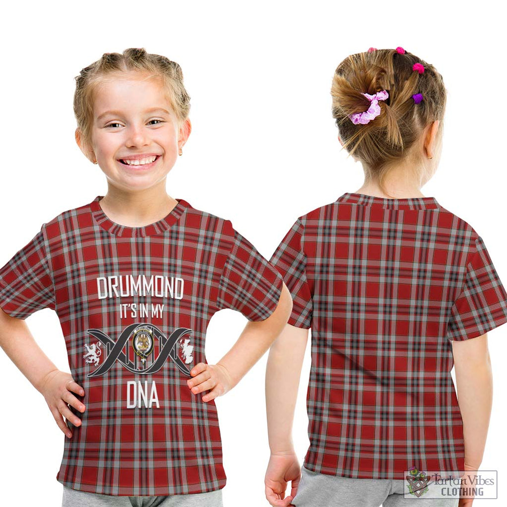 Drummond of Perth Dress Tartan Kid T-Shirt with Family Crest DNA In Me Style - Tartanvibesclothing Shop