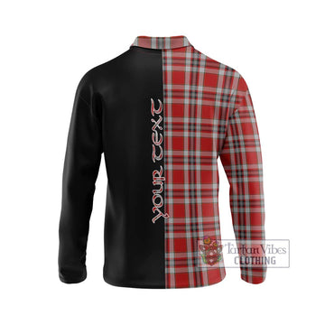 Drummond of Perth Dress Tartan Long Sleeve Polo Shirt with Family Crest and Half Of Me Style