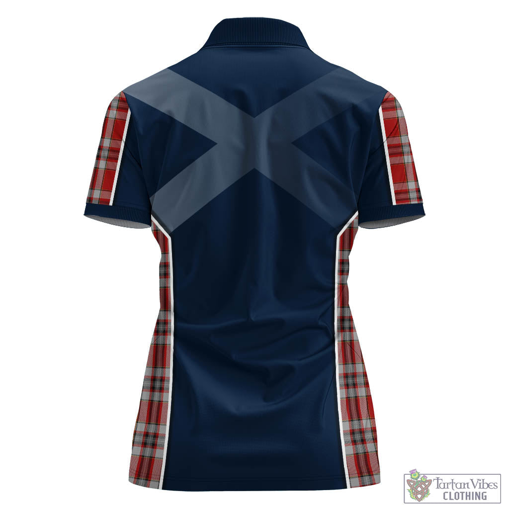 Tartan Vibes Clothing Drummond of Perth Dress Tartan Women's Polo Shirt with Family Crest and Scottish Thistle Vibes Sport Style